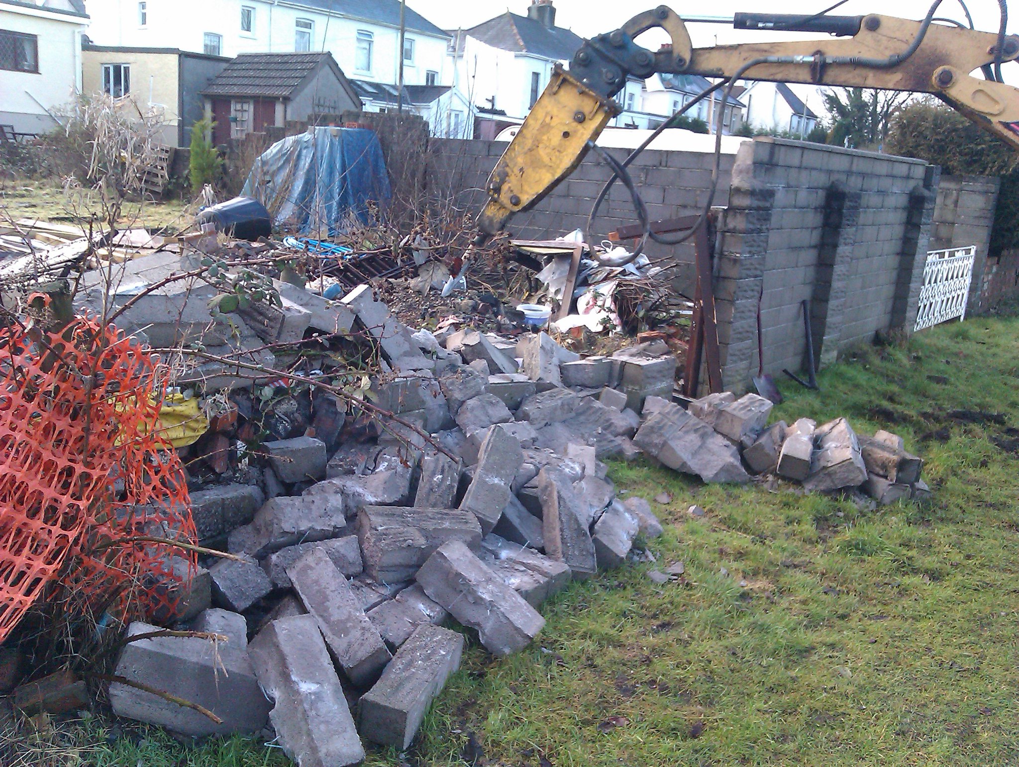 garden wall demolition